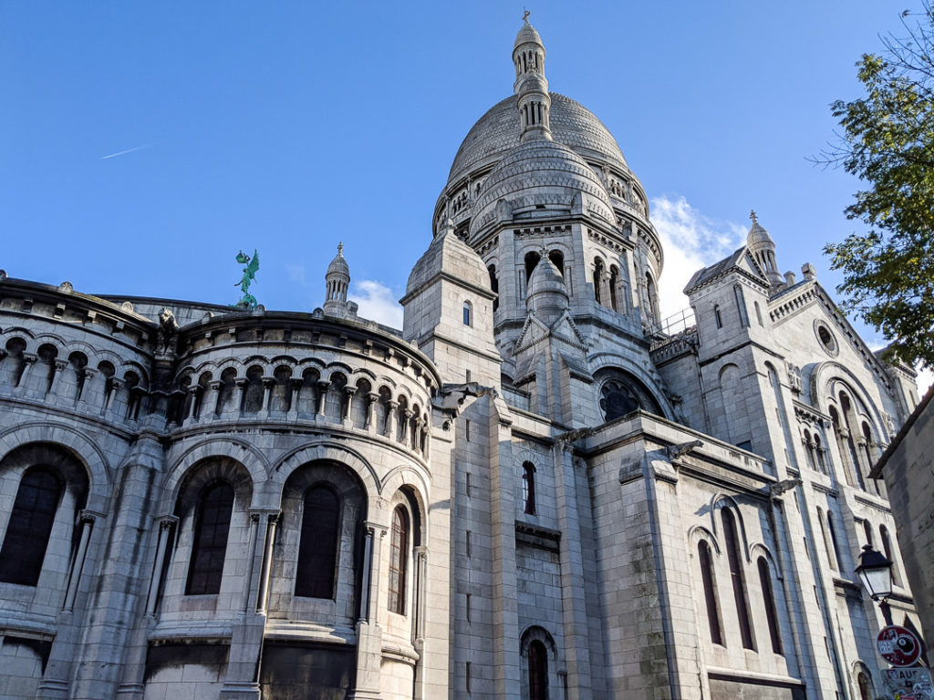 Side view of Sacre Coeur in Montmartre, Paris, France