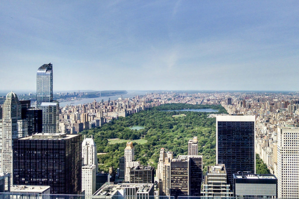 Views of NYC's Central Park from Top of the Rock, add to family travel bucket list