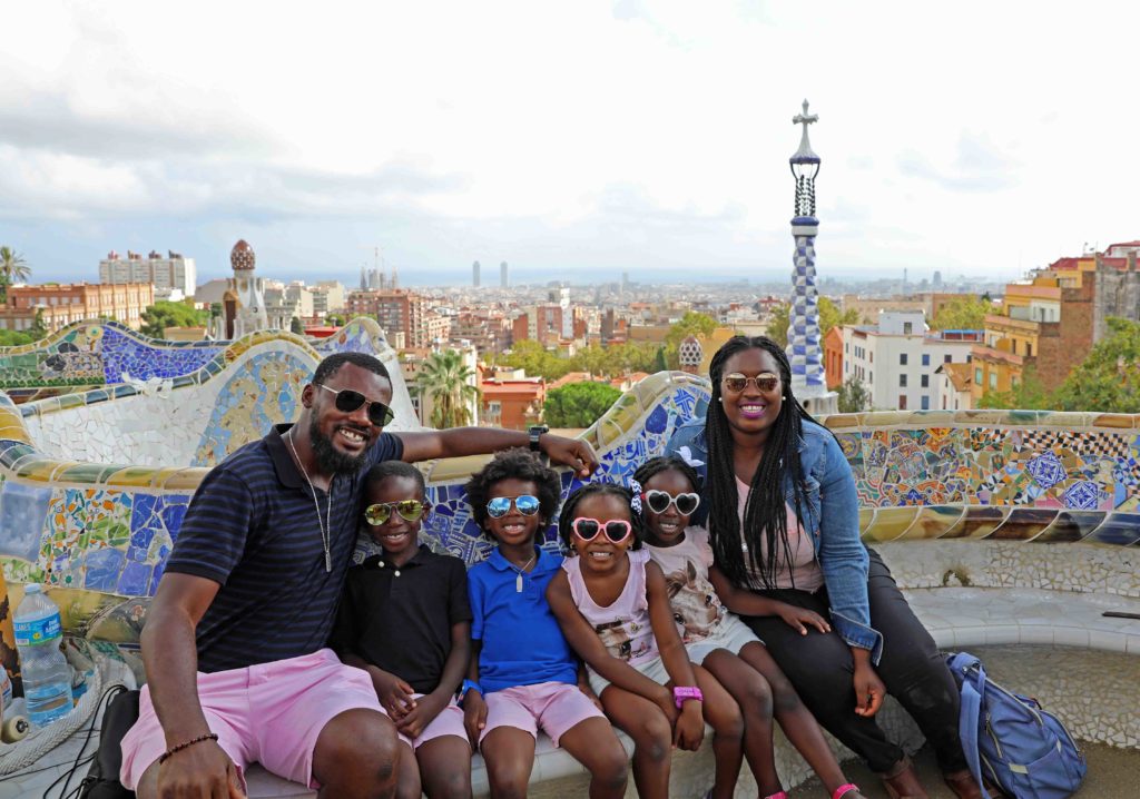 Black family with kids seeing Barcelona - diversity in family travel