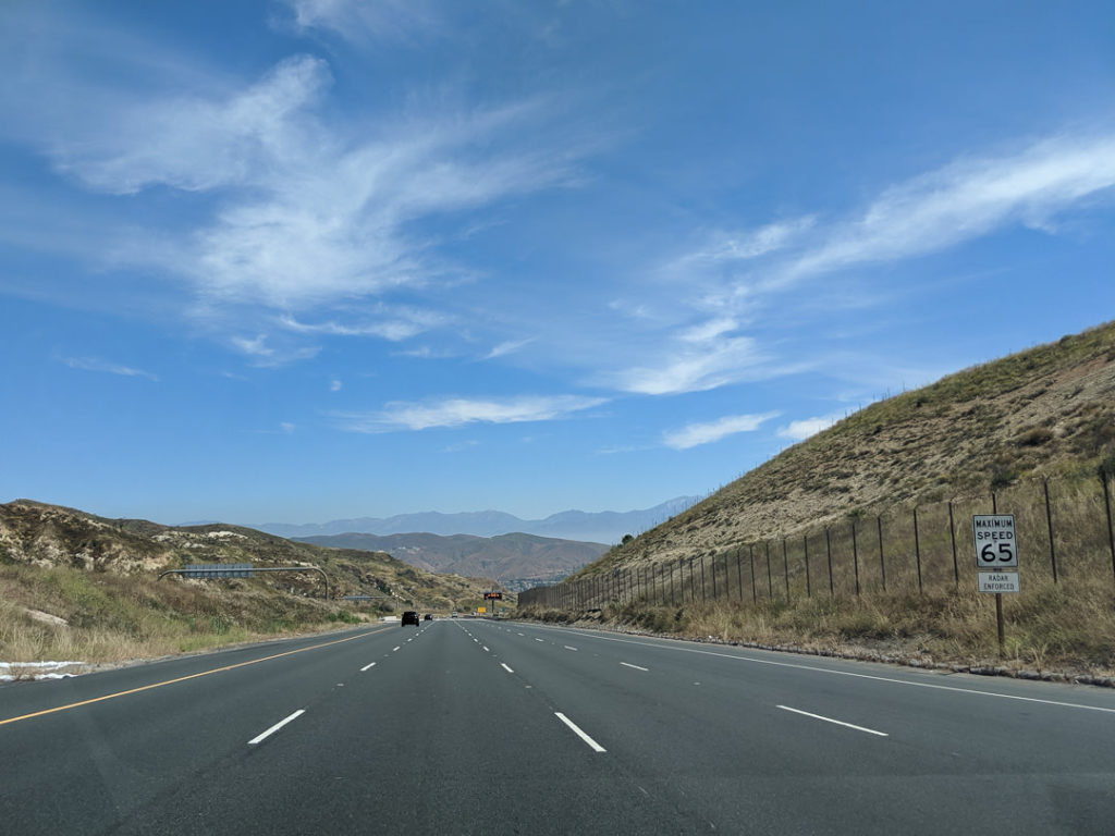 Highway in California mountains